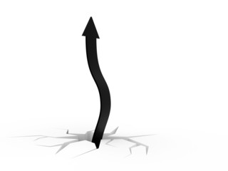 black arrow on white background isolated