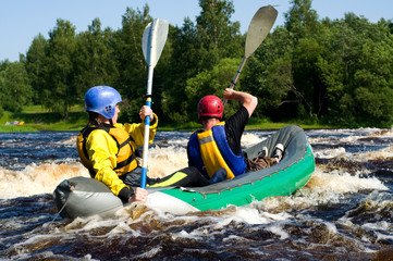 Kayak on river