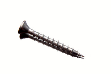 One screw isolated on white background