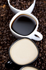 Dark and milk caffee