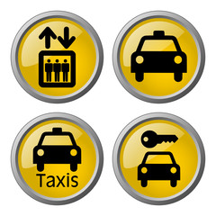 Naklejka premium Elevator/Lift, Taxi, Car Hire Symbols