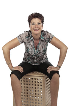 Lady on a stool