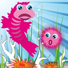 Poster zeedieren met zeebodem © kaycee