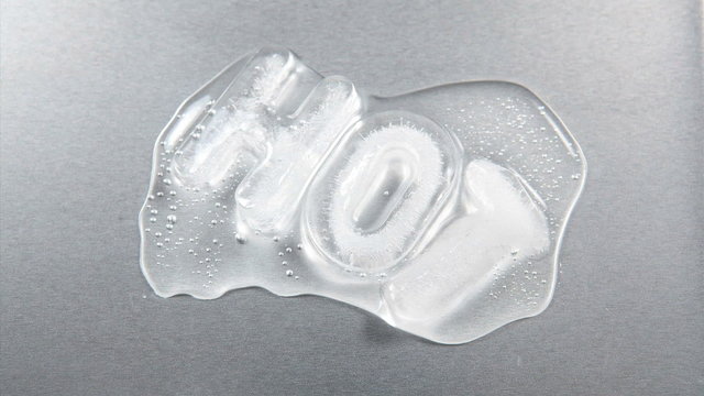 The word Hot in ice letters, melting, time lapse