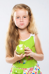 Girl and apple