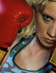 girl with boxing gloves