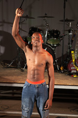 Fototapeta na wymiar African freestyle hip-hop dancer