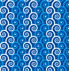 Seamless blue spirals background