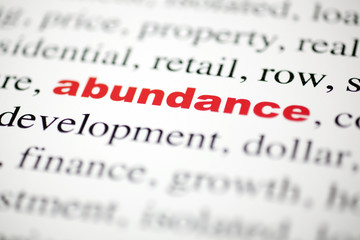 Obraz premium mot abundance abondance lettre rouge texte flou