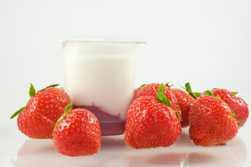 Strawberries and yogurt