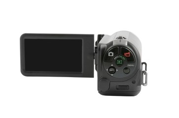 Digital camcorder isolated on white background