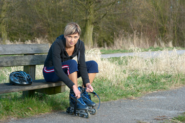 Woman with Rollerblades
