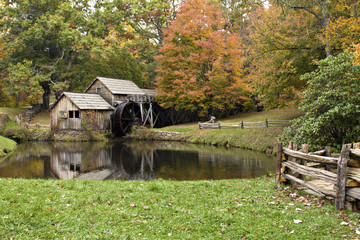 Virginia's Mabry Mill on the Blue Ridge Parkway in Autumn