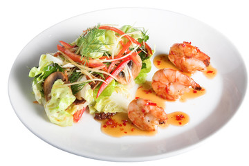 Fototapeta na wymiar appetizer with shrimps