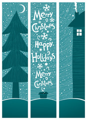 beautiful christmas postal with congratulation illustration