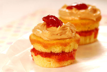 Obraz na płótnie Canvas Peanut butter and jelly cupcakes