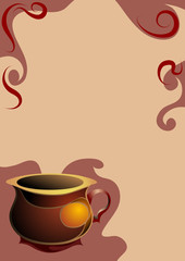 Background with cup of tea