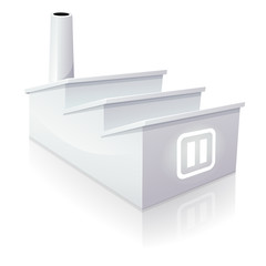 Usine blanche en pause (reflet)