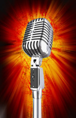 Fototapeta premium grunge microphone background