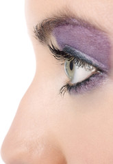 Naklejka premium Closeup of womans eye with makeup