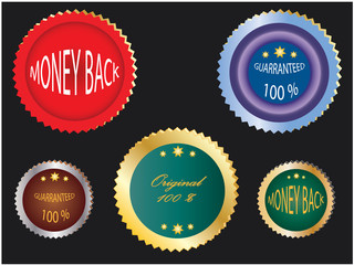 set of colored labels