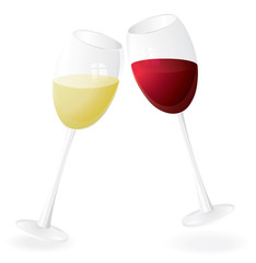 vine glass pair isolated on white vector