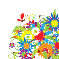 Floral bouquet, summer illustration