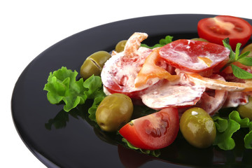 tomatoes salad and olives