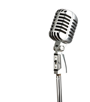 microphone metal white background