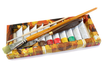 Paints and brushes
