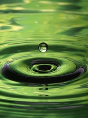 Water Droplet Ripple Pattern green single drop