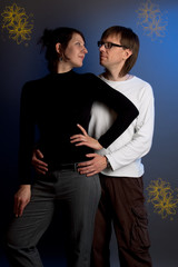 young couple standing together