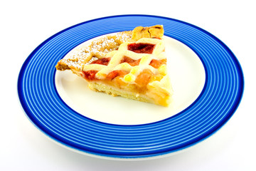 Slice of Apple and Strawberry Pie