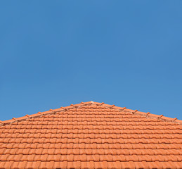 Tiled Rooftop on Blue Sky