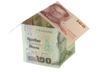 House made of Thai Baht Banknotes