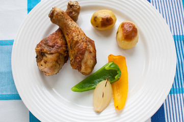 Roasted chicken drumsticks