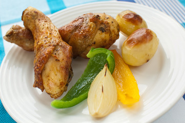 Roasted chicken drumsticks
