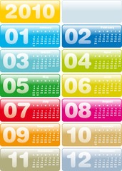 Colorful Calendar for year 2010 in vector format