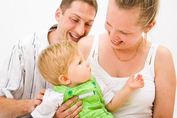 Baby, father and mother