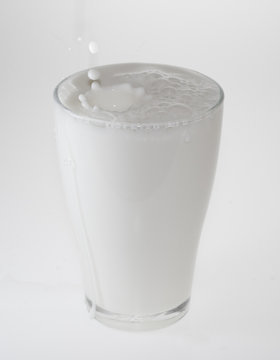 one glass of bio milk