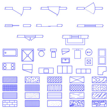 Blueprint symbols used by architects