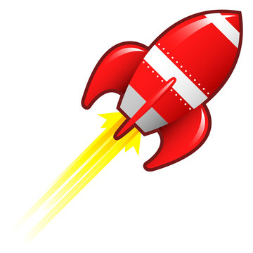 recommend clip art: Retro rocket ship illustration