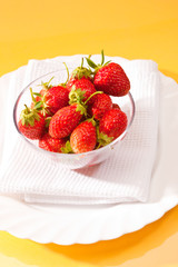 food series: ripe strawberry in the bowl