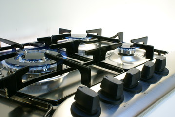 burning gas cooker