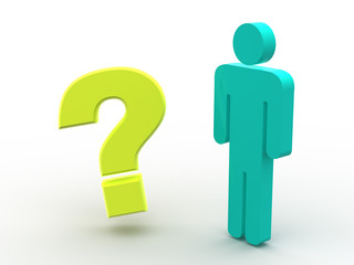 man and question