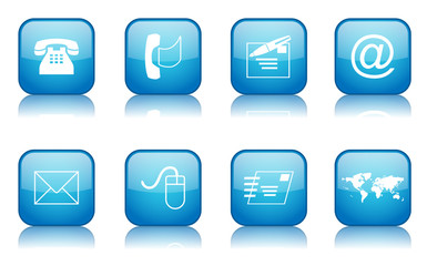 Square Contact Buttons (blue)