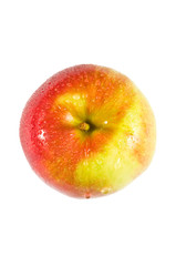 Rot gelber Apfel mit Wassertropfen