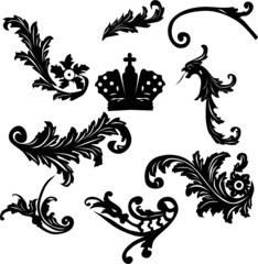 ornamental elements with crown