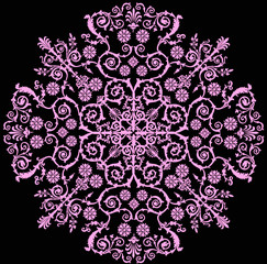 pink silhouette of floral decoration