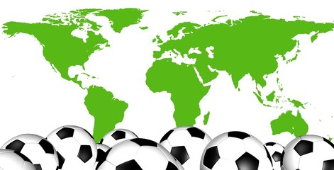 Soccer Balls with World Map